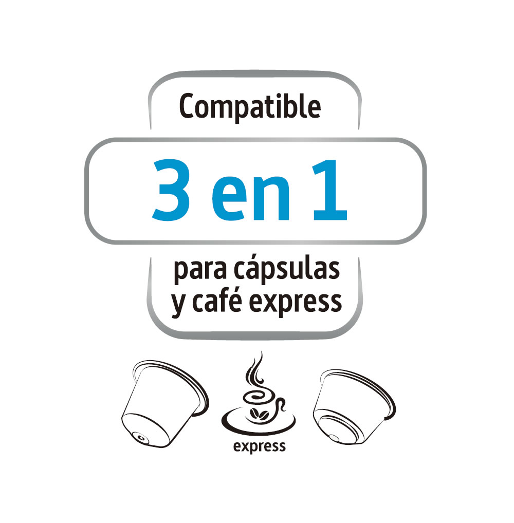 Cafetera expréss LILIANA AC980 COFFEECHOISE. 3 en 1. Para café molido o  cápsulas. Bomba de 20 Bares. - Ortiz & Ortega